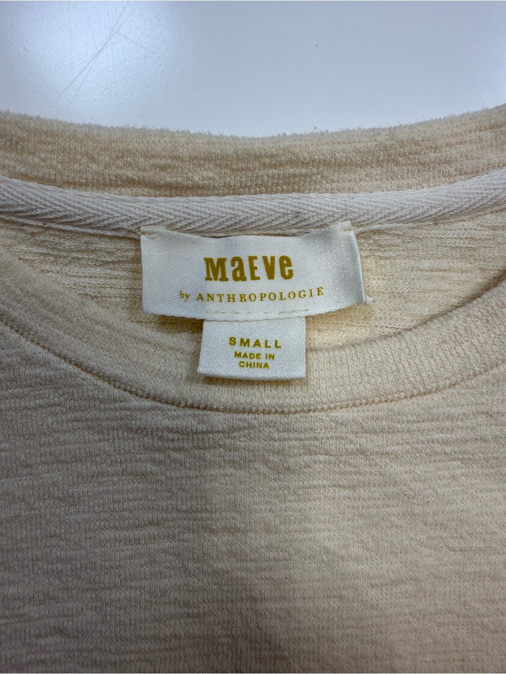 Maeve Anthropologie Cream Puff-Sleeve Knit Top - Picture 5 of 8